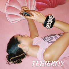 TEBIEKOY clips XXL Leopardo Marrón para recogidos duraderos