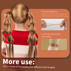 Teenitor Bandas elasticas para trenzas cabello marrón claro, resistente para trenzas definidas.