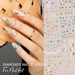 Teenitor pegatinas de uñas diamante-geometrico para estilos modernos.