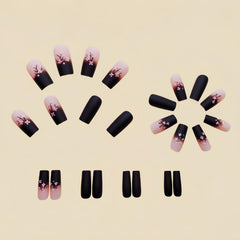 Teilihai uñas pegables con diseño floral rosa para un toque elegante