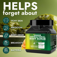 Textura cremosa del exfoliante corporal Terramed Just Think Comfort para piel suave.