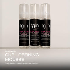 Mousse tgin controla frizz en rizos y ondas, ligero y sin peso.