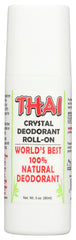 Thai Deodorant Stone Crystal Mist Roll-On, aplicador cómodo para uso diario que ayuda a controlar olores.