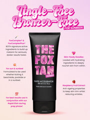 The Fox Tan Rapid Accelerator muestra textura cremosa para absorción suave.
