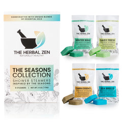 The Herbal Zen variedad pack para ducha, empaque atractivo y regalo ideal.