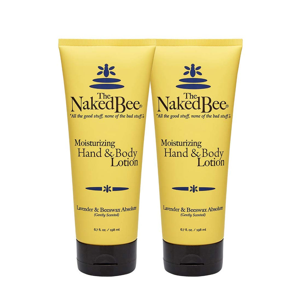 The Naked Bee Lavender & Beeswax Absolute: pack de dos cremas para manos y cuerpo, hidratación suave.
