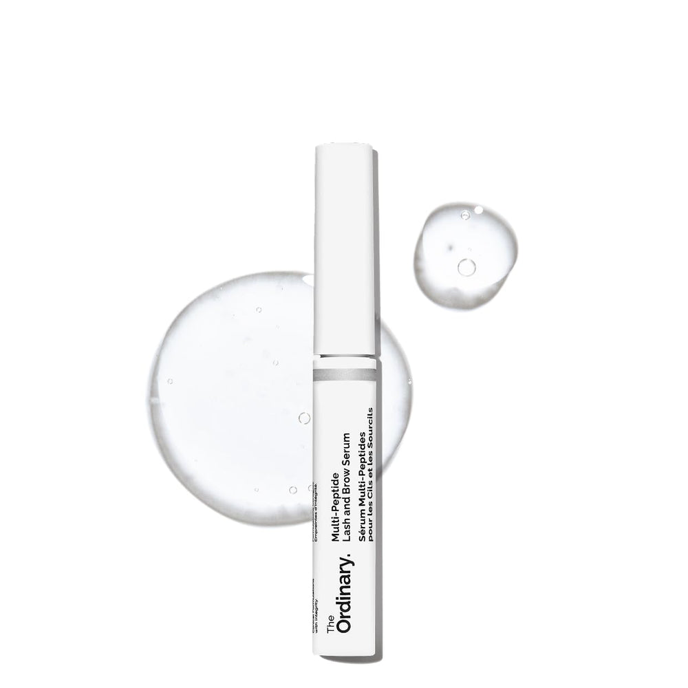 The Ordinary Multi-Peptide Lash and Brow Serum, botella para aplicación diaria.