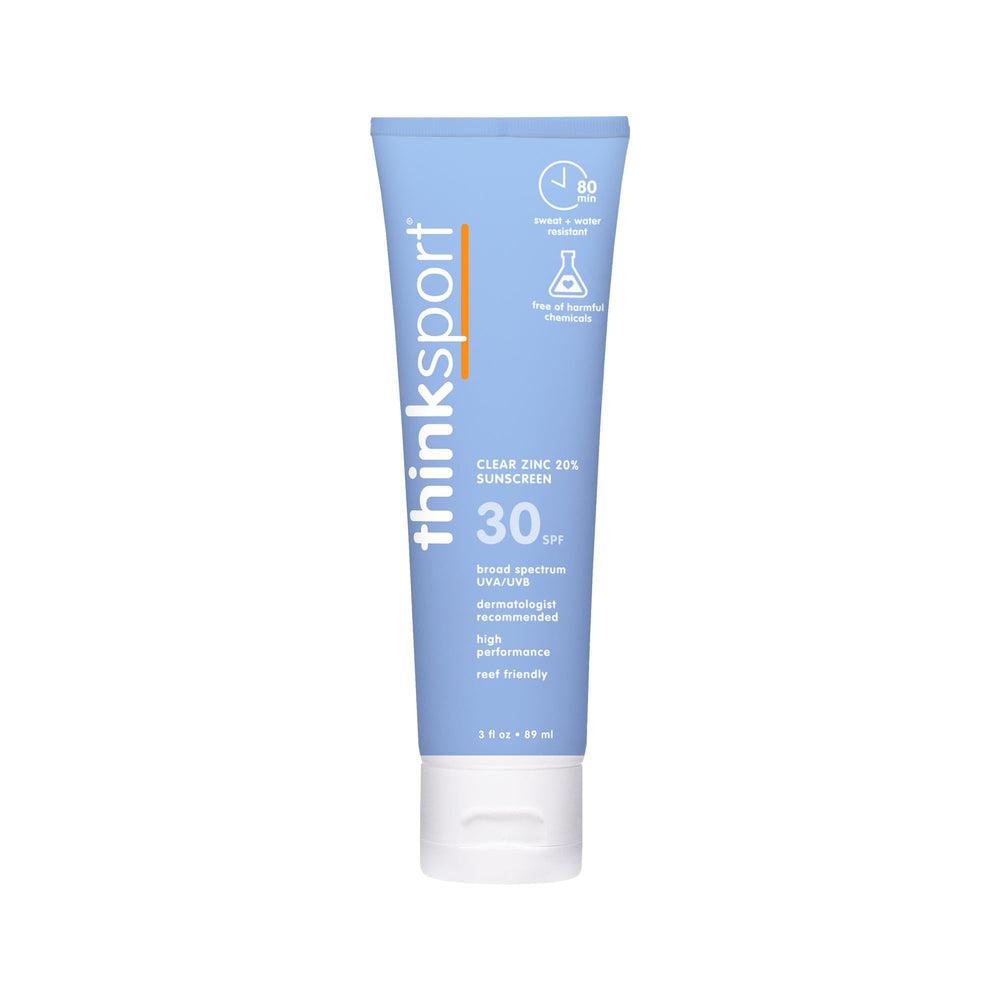 Thinksport SPF 30 crema solar mineral para deporte, protección duradera al aire libre