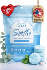 The Lavish Goat TLG Soothe pack 7 en empaque frontal, ideal para regalo de spa en casa.