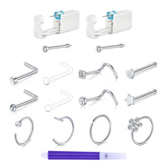 Kit TOKRING completo de perforación nasal para uso doméstico seguro.
