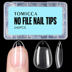 TOMICCA tips uñas almendra corto para acabado limpio y duradero.