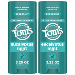 Tom’s of Maine desodorante natural Eucalipto Menta, envase reciclado para uso diario.