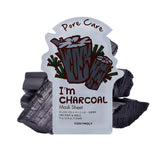 TONYMOLY I’m Charcoal Mascarilla de hoja para limpieza de poros, purifica y refresca la piel.