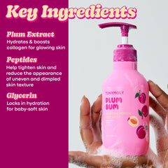 TONYMOLY Plum Bum espuma-lujosa que deja sensación limpia y reconfortante.