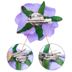 Topbuti broche rosa púrpura de metal para vestir prendas