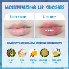 Townley Girl Stitch gloss sabor mora, hidratación suave y color vivo.