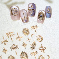 Toypoels adhesivos de uñas, fácil aplicación, acabado dorado.