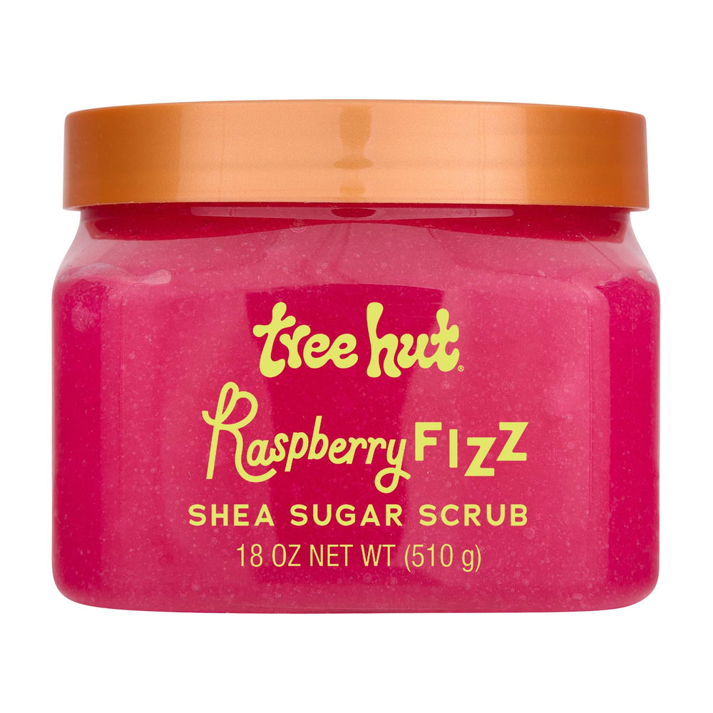 Tree Hut Raspberry Fizz exfoliante en tarro para cuerpo, exfolia suavemente