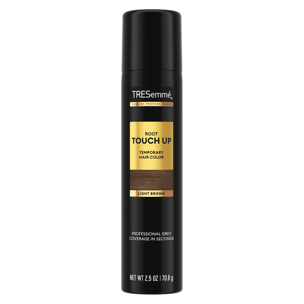 TRESemmé retoque de raíces en spray castano claro, cobertura rápida.