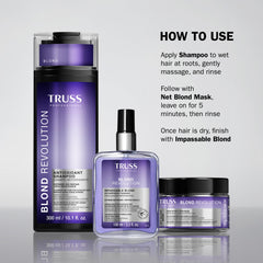 Envase de 6.3 oz de TRUSS Blond Revolution, práctico para uso semanal.