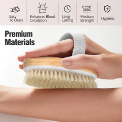 Tskcos cepillo corporal con mango de madera para agarre cómodo en la ducha