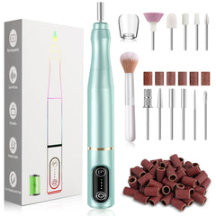 TUOBEO taladro de uñas inalámbrico mint: diseño compacto para manicuras en casa.