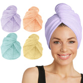 Turbie Twist toalla microfibra absorbente para cabello, secado eficiente.