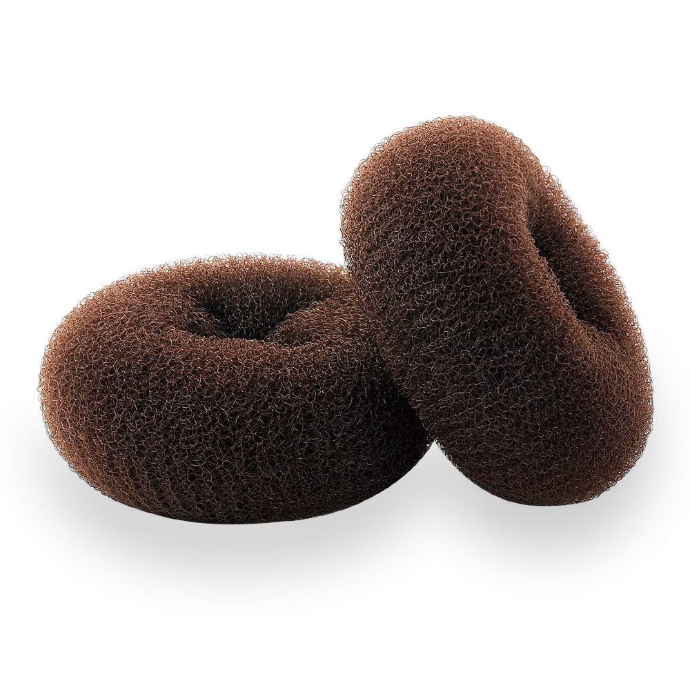 TwistyTieLB rosquilla para pelo mediano de 3 pulgadas en marrón, aporta volumen al peinado.