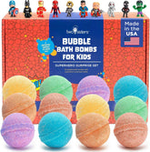 Bomba de baño Two Sisters con sorpresa de superhéroe para niños.