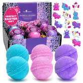 Bombas de baño Two Sisters unicornio con sorpresa dentro, ideal para juego en casa.