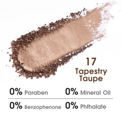 UCANBE Tapestry Taupe: sombras mate para base duradera y difuminación suave.