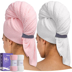 Umisleep toalla microfibra extra grande para cabello largo y rizado, secado eficiente.