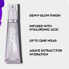 Urban Decay All Nighter Extra Glow Primer, escena de aplicación, realce hidratante para un brillo natural