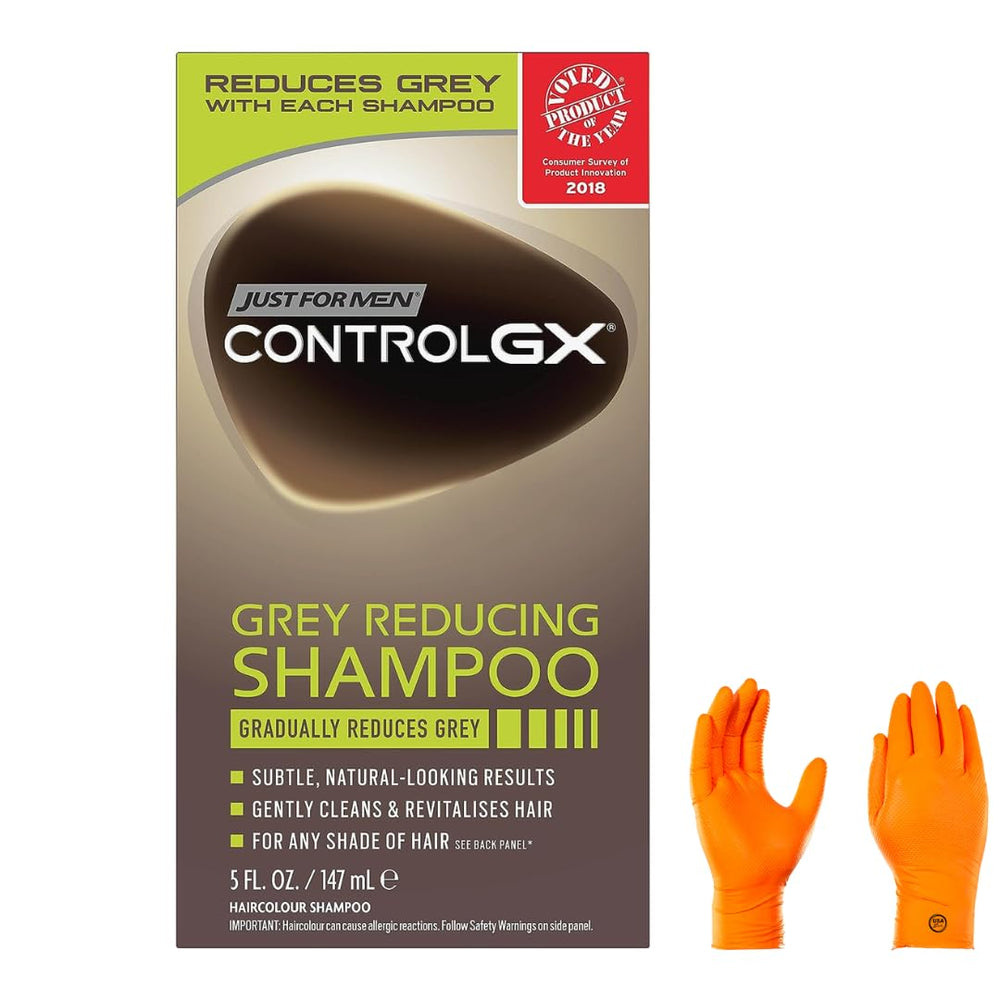 USA Supply JFM Control GX champú gris – botella con dispensador para reducir canas y facilitar aplicación.