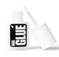 V Beauty Pure adhesivo de uñas con pincel para una aplicación suave y sin goteos.