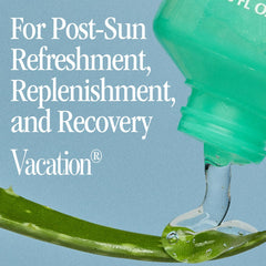 VACATION Mini After Sun Gel aplicación en piel, alivia irritación y rehidrata.
