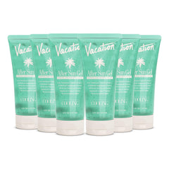 VACATION Mini After Sun Gel envase 1oz, alivio tras sol para piel hidratada.