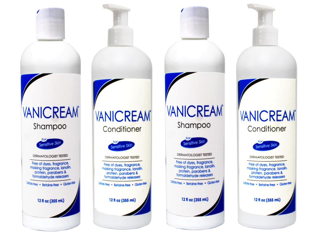 Vanicream Champú sensible — botella de 12 onzas, uso diario para piel sensible.