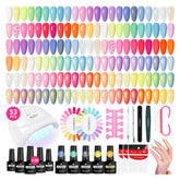 Kit VANREESA de esmalte gel con 53 piezas para manicuras en casa