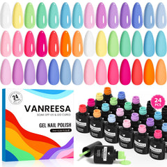 VANREESA set-esmaltes-gel-24-piezas-21-colores para manicuras versátiles y duraderas
