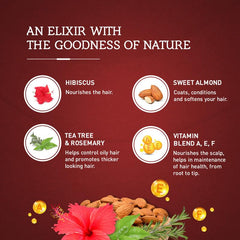 Vatika Naturals Aceite Multivitaminas con hibisco, ingrediente clave para brillo.