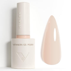 VENALISA: botella de esmalte gel rosa claro con brillo intenso.
