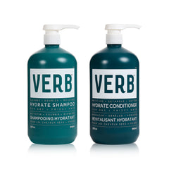 VERB Hidrate Champú: botella visible, hidratación intensa para cabello seco.