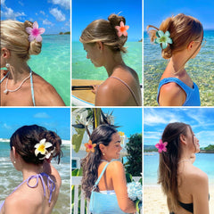 Vigorpace clip de pelo flor hibisco amarillo, añade color veraniego