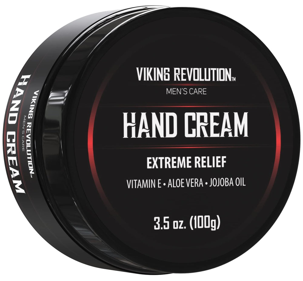 Crema para manos Viking Revolution reparadora en bote de 3.5 oz, suaviza piel seca.