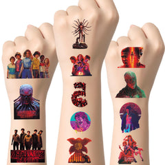VINYUSE tatuajes temporales Stranger Things, paquete de 40 láminas, ideal para fiestas.