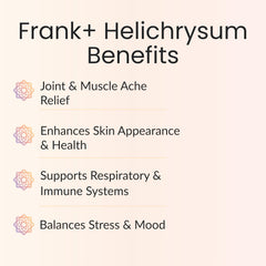 Vitality Frank+ Helichrysum Balm, etiqueta frontal que destaca ingredientes naturales.