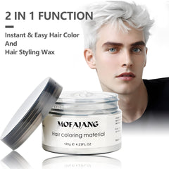 VOLLUCK pomada de color blanco para barba, estilo rápido y lavado fácil.