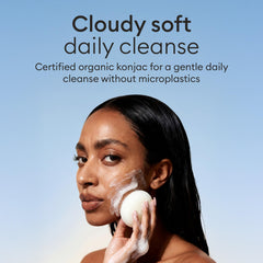 Esponja facial Vove Konjac, textura suave, exfoliación delicada para piel sensible.