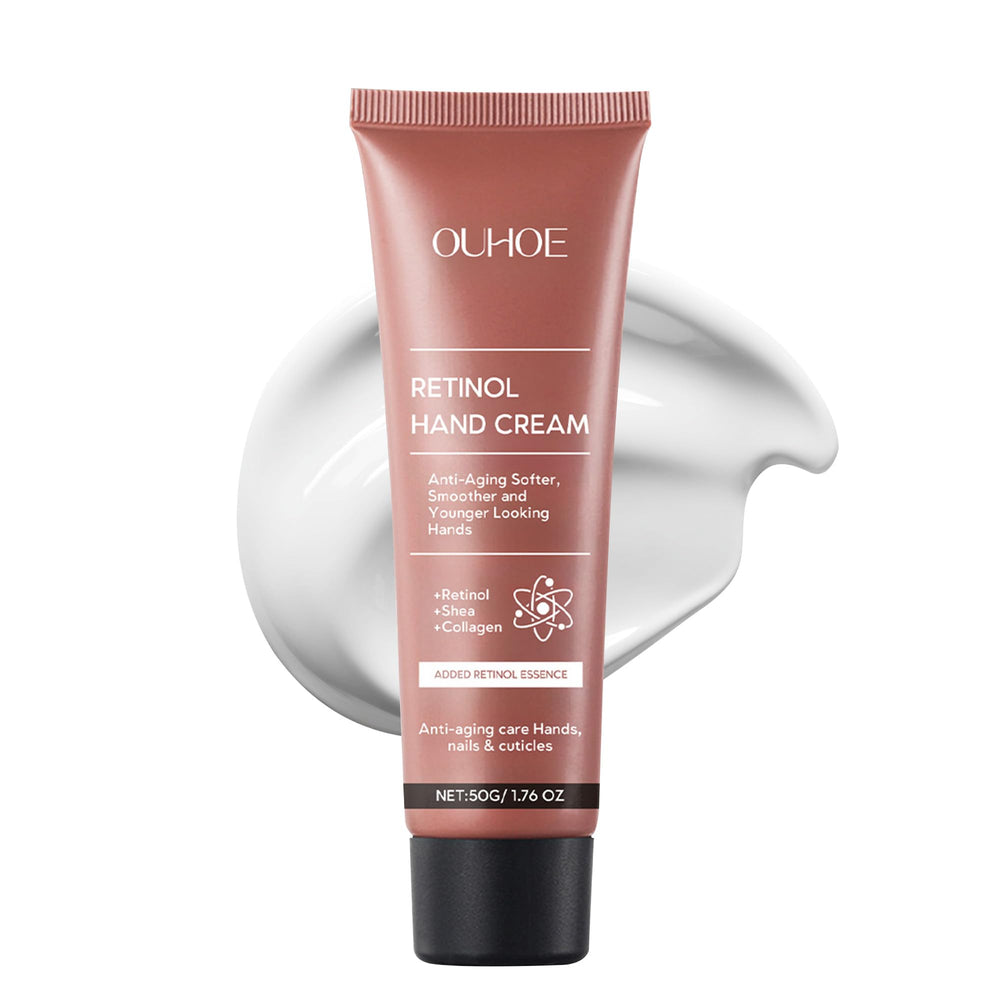 VRAIKO OUHOE crema de manos con retinol, envase y absorción rápida para piel suave